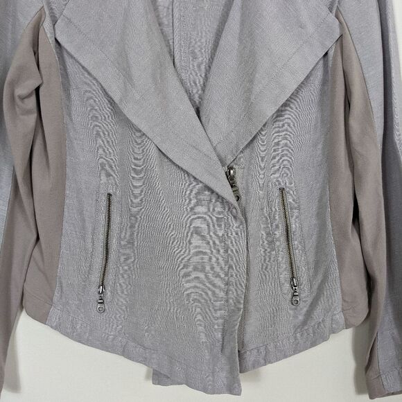 Nic + Zoe Taupe Linen Fitted Jacket Small - Picture 4 of 9